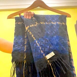 Navy Plaid Burberry Shawl / Wrap